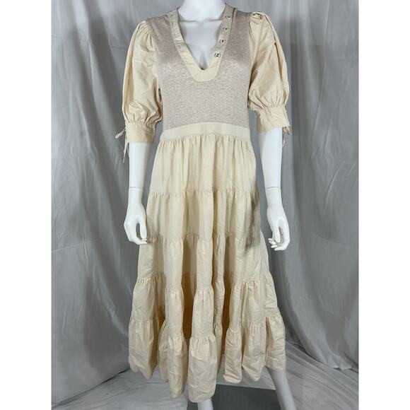 Ulla Johnson White Crew Neck Long Dress Size M - Picture 2 of 4